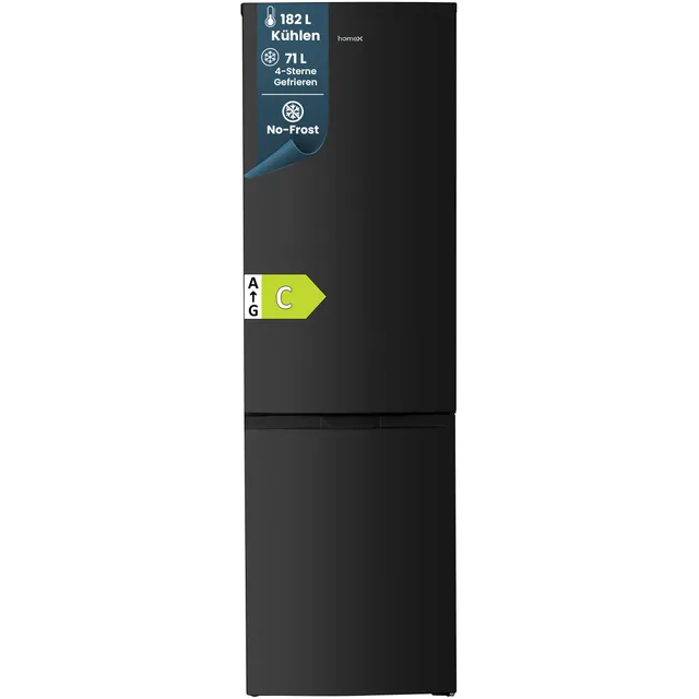 homex-cfsn2531c-b-k-hl-gefrier-kombination-no-frost-253-l-schwarz image 1