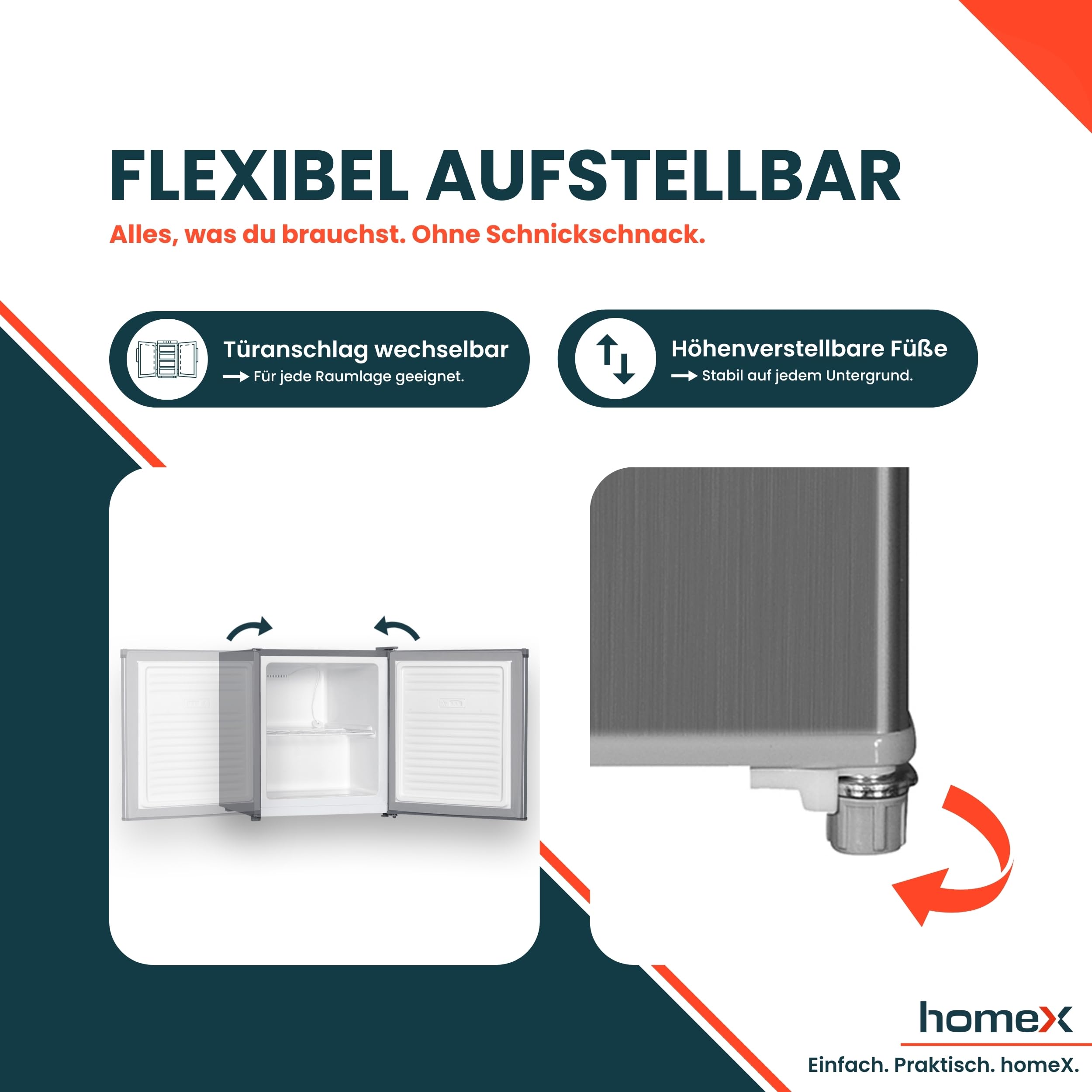 homex-fm1015-s-mini-gefrierschrank-33-l-silber-4-sterne image 6