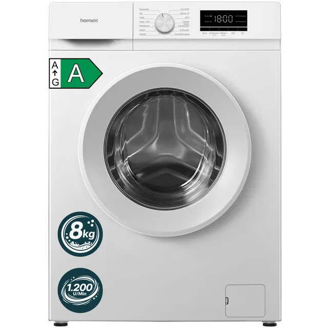 homex-wf812k1a-w-waschmaschine-8kg-frontlader-a image 1