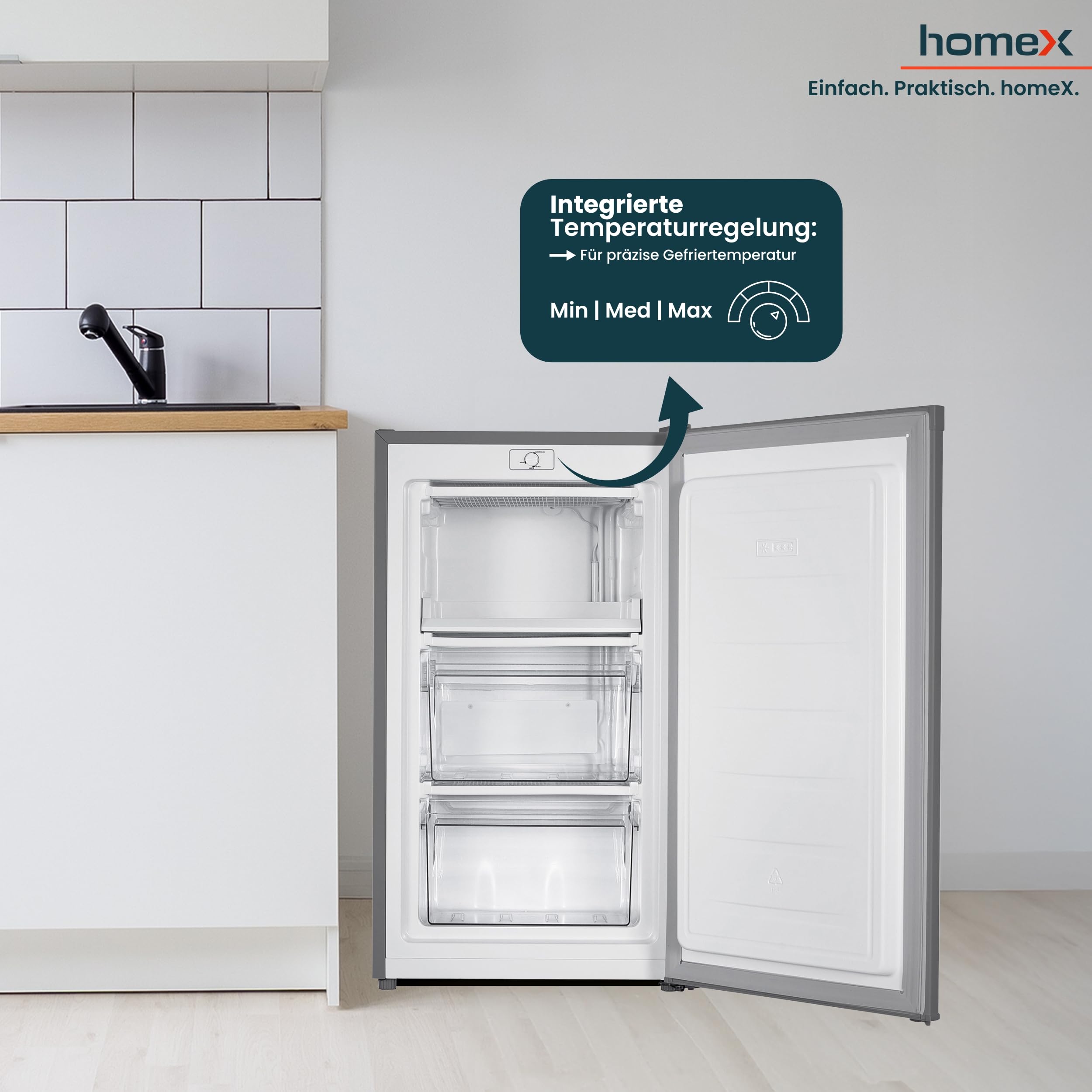 homex-fs1016-s-gefrierschrank-60-l-silber-4-sterne-leise image 6