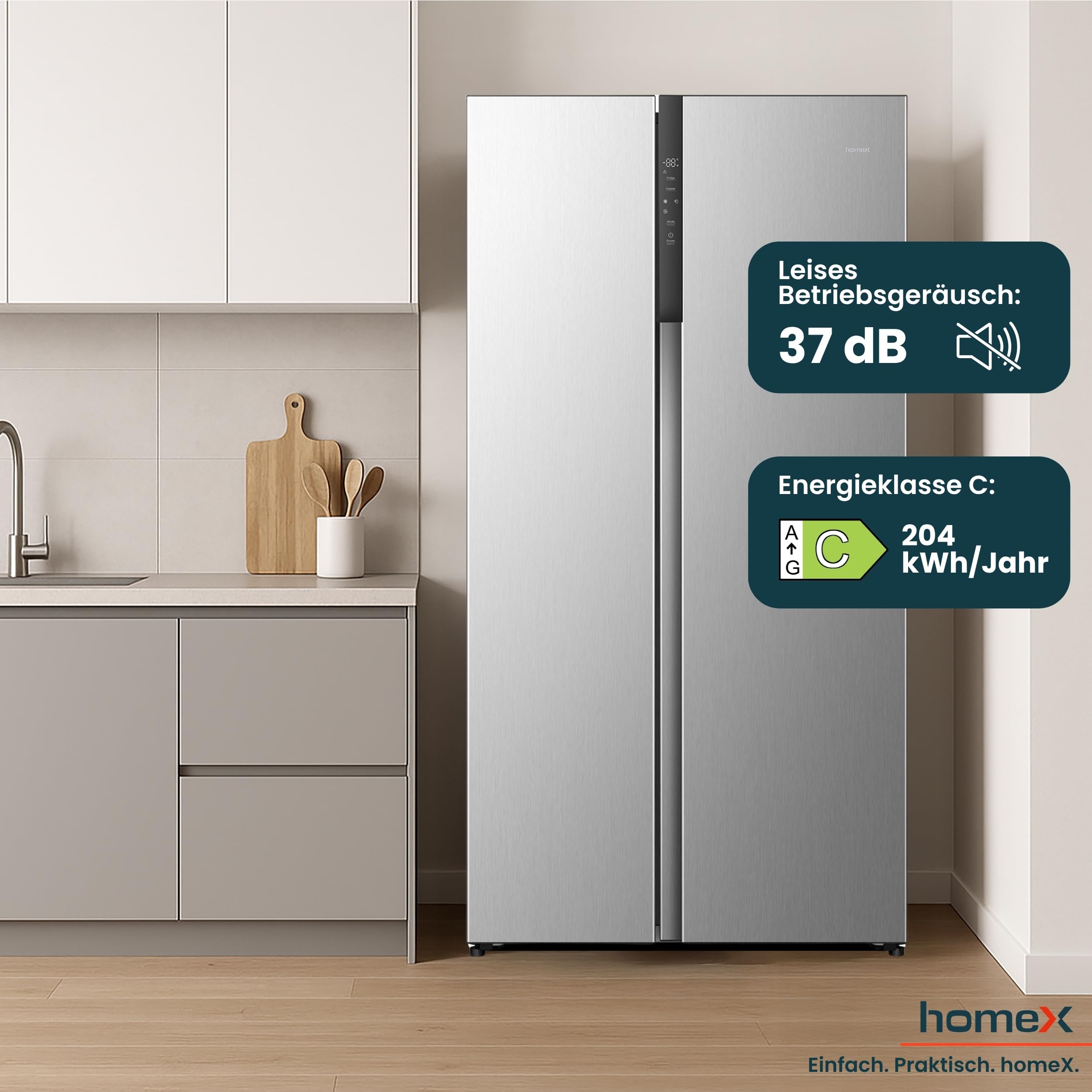 homex-k-hlen-cfbsn5441c-s-side-by-side-k-hlschrank-no-frost-544-l-silber image 6