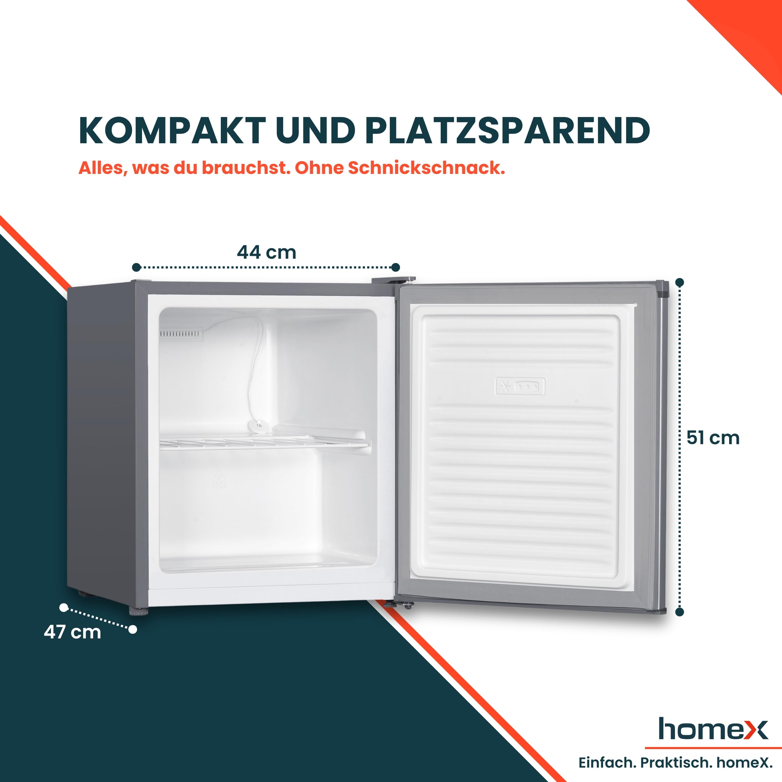 homex-fm1015-s-mini-gefrierschrank-33-l-silber-4-sterne image 4