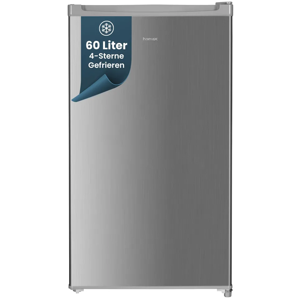 homex-fs1016-s-gefrierschrank-60-l-silber-4-sterne-leise image 1