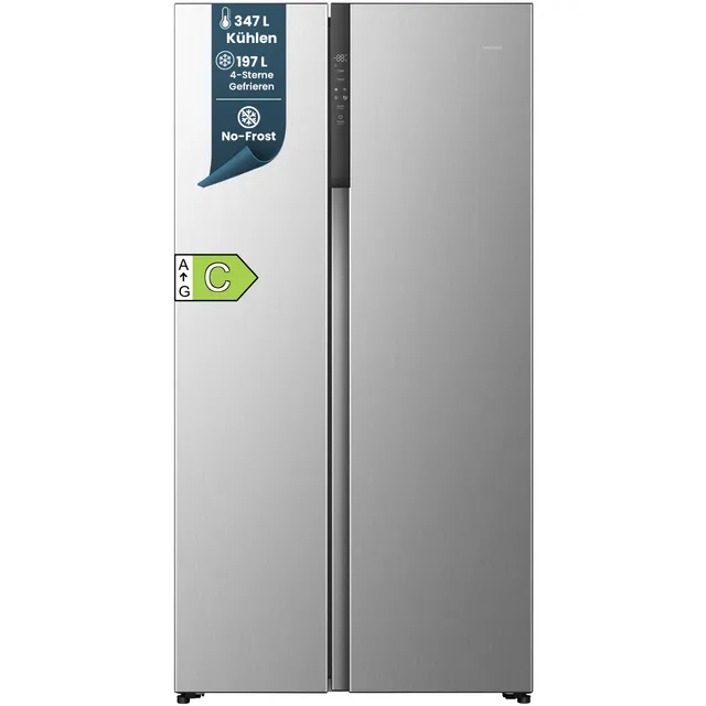homex-k-hlen-cfbsn5441c-s-side-by-side-k-hlschrank-no-frost-544-l-silber image 1