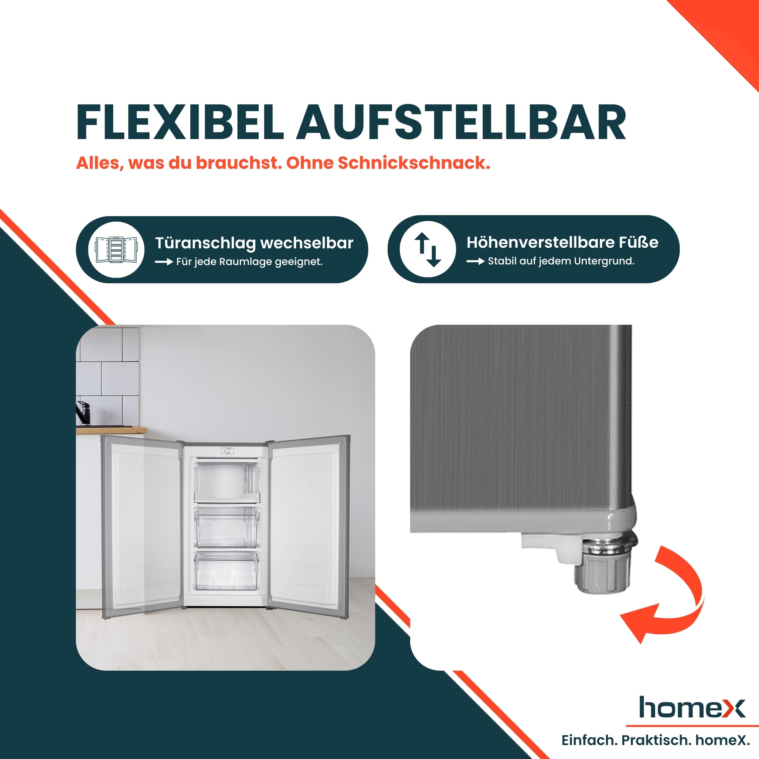 homex-fs1016-s-gefrierschrank-60-l-silber-4-sterne-leise image 7