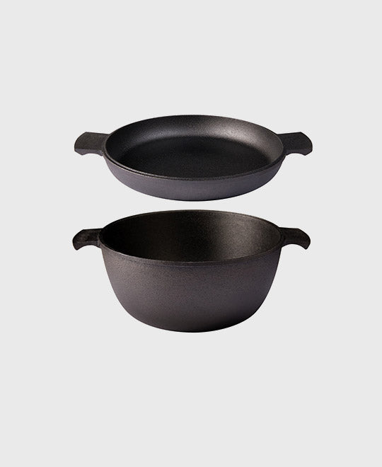 skeppshult-kochgeschirr-set-2-teilig-gusseisen-topf-pfanne image 1