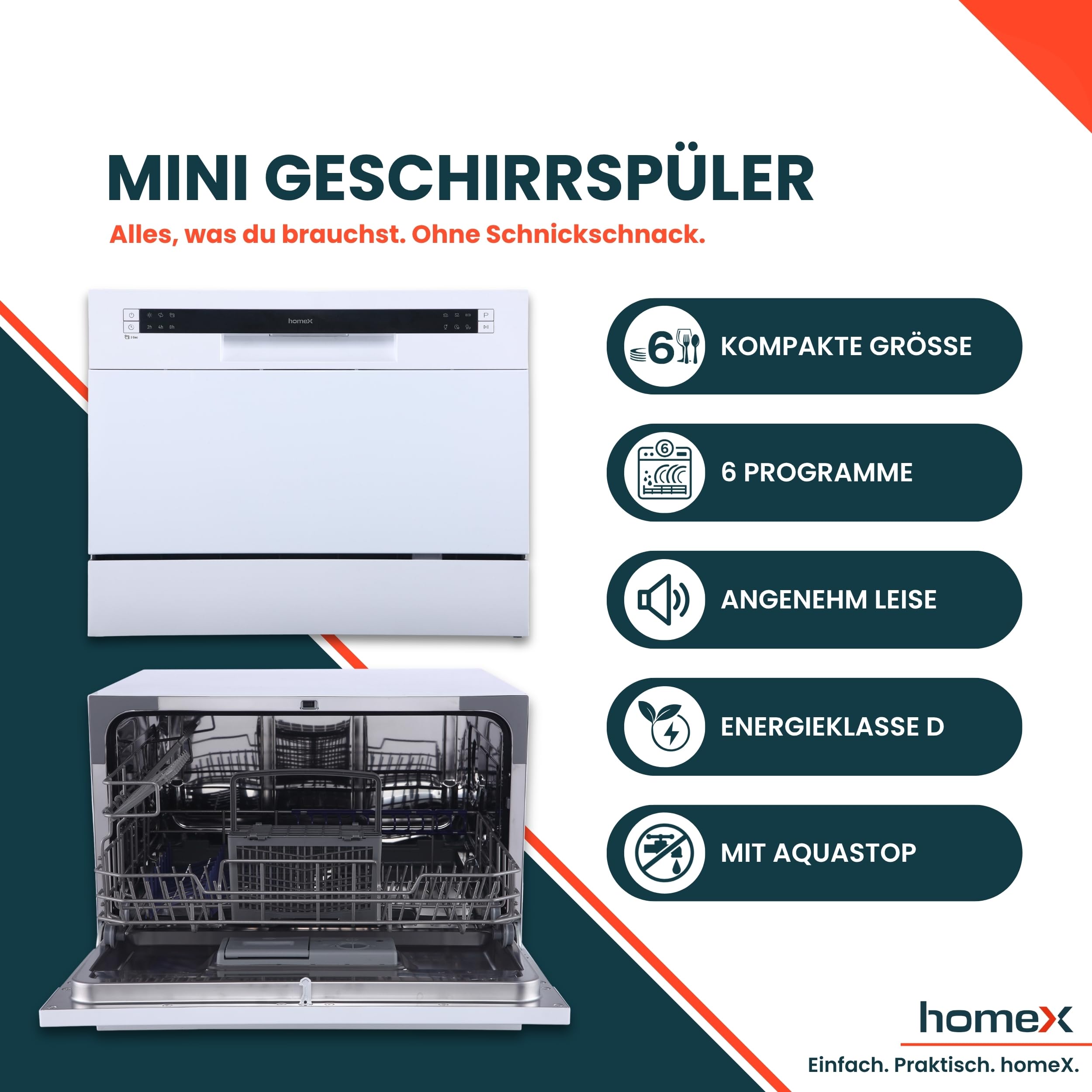homex-gst6ad-w-tischgeschirrsp-ler-6-ma-gedecke-wei-aquastop image 2